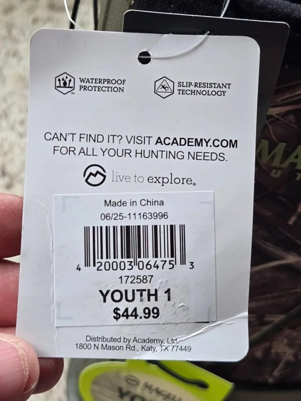 Magellan Outdoors Camo Waterproof Hunting Mud Boots-NWT Big Kids/Youth US Size 1
